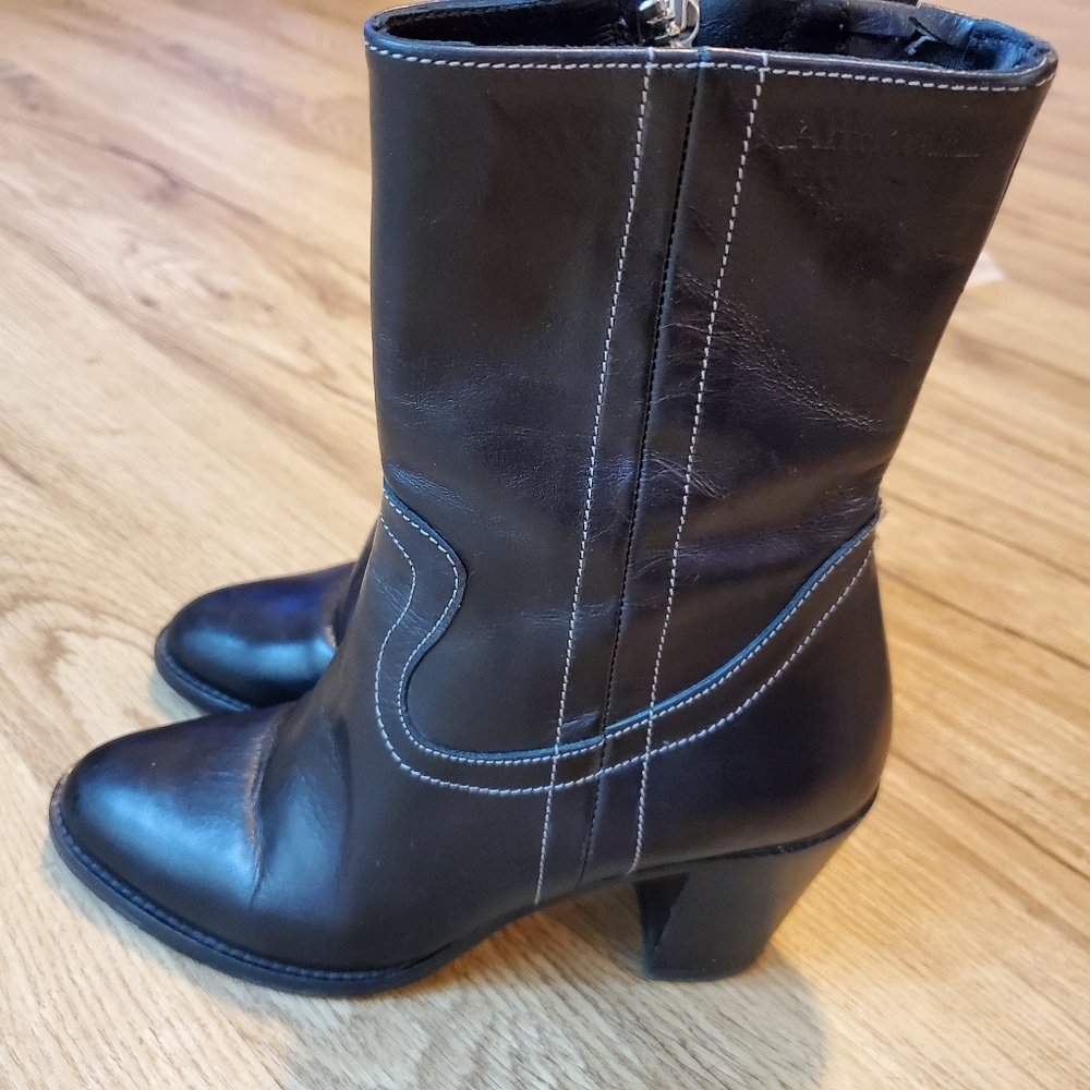 Ann Tuil Champs Elysees black leather booties 35 - Picture 7 of 9